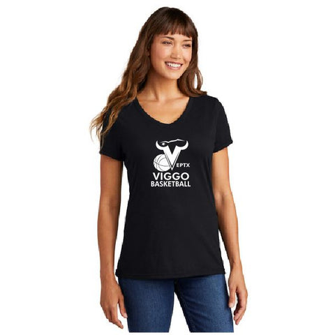 Viggo Basketball - Ladies V-Neck Ring Spun T-Shirt