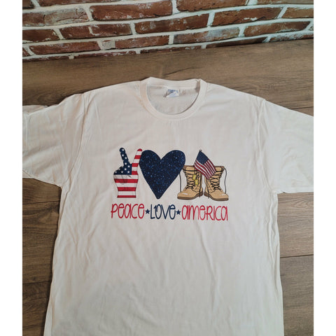 Peace*Love*America (military) t-shirt