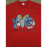 Peace*Love*America (animal print) t-shirt