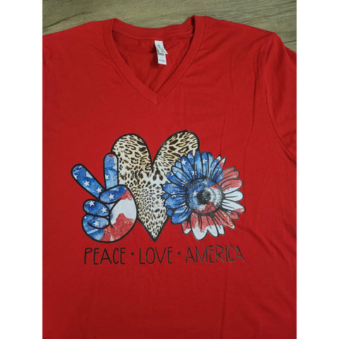 Peace*Love*America (animal print) t-shirt