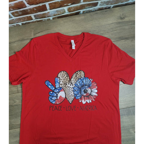 Peace*Love*America (animal print) t-shirt