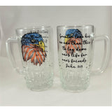 16 oz. Glass Beer Stein - Patriotic Eagle