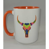 15 oz. Ceramic Mug w/ orange inside and handle