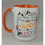 15 oz. Ceramic Mug w/ orange inside and handle